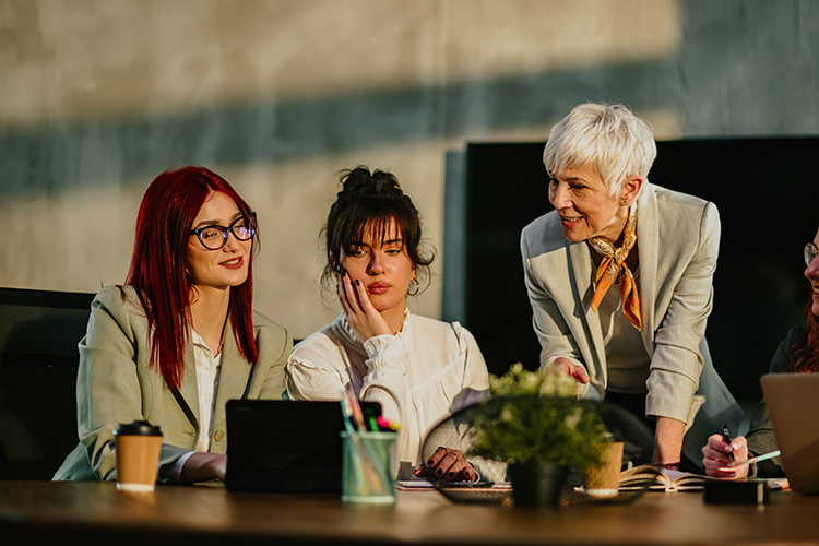 business owner with two employees